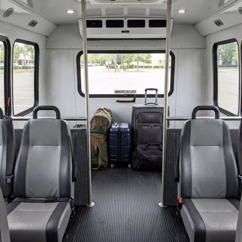 apache junction 28 passenger minibus luggage area