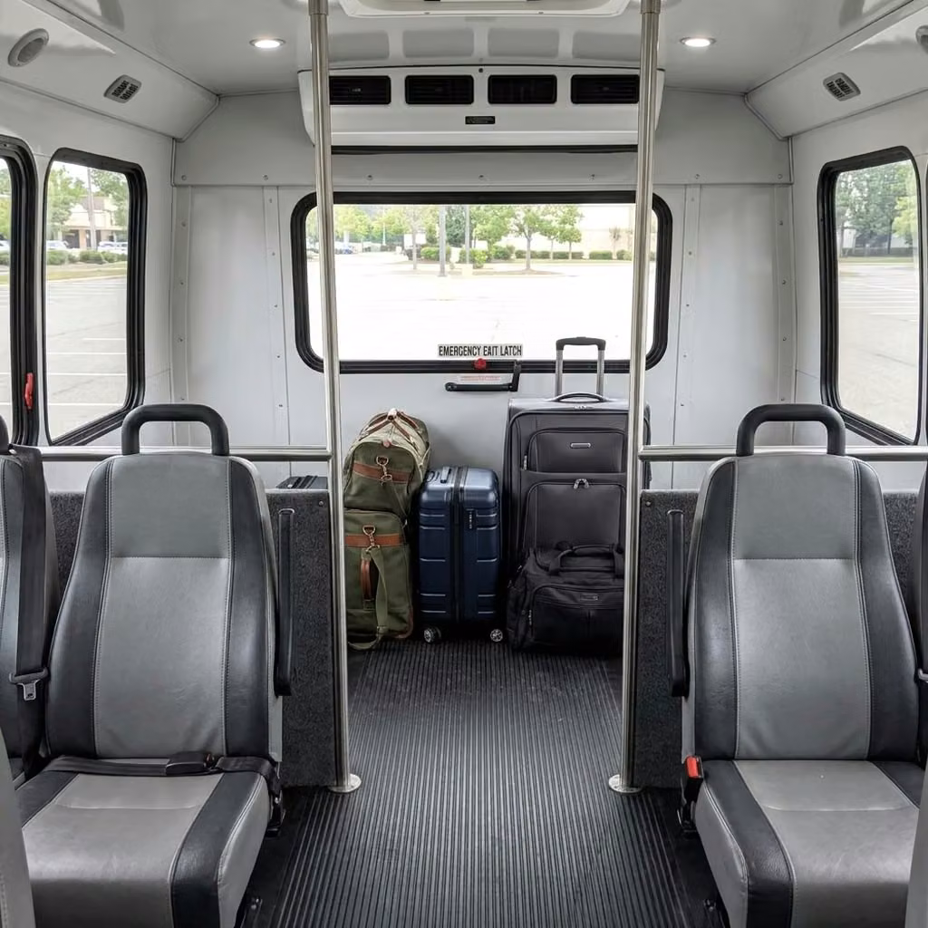 apache junction 30 passenger minibus luggage area