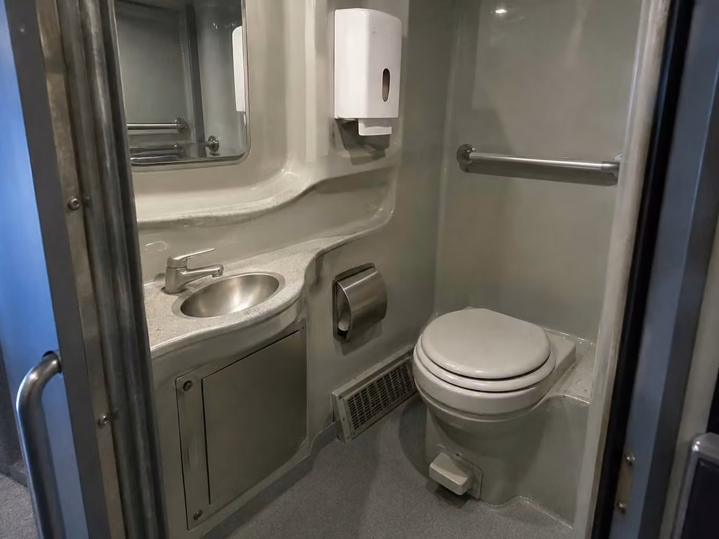 apache junction 56 passenger charter bus onboard restroom