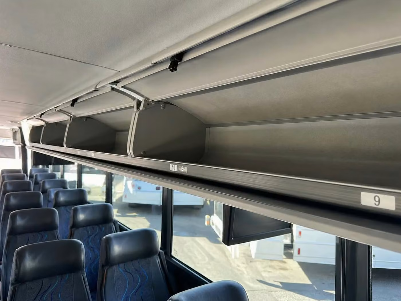 apache junction 56 passenger charter bus overhead storage