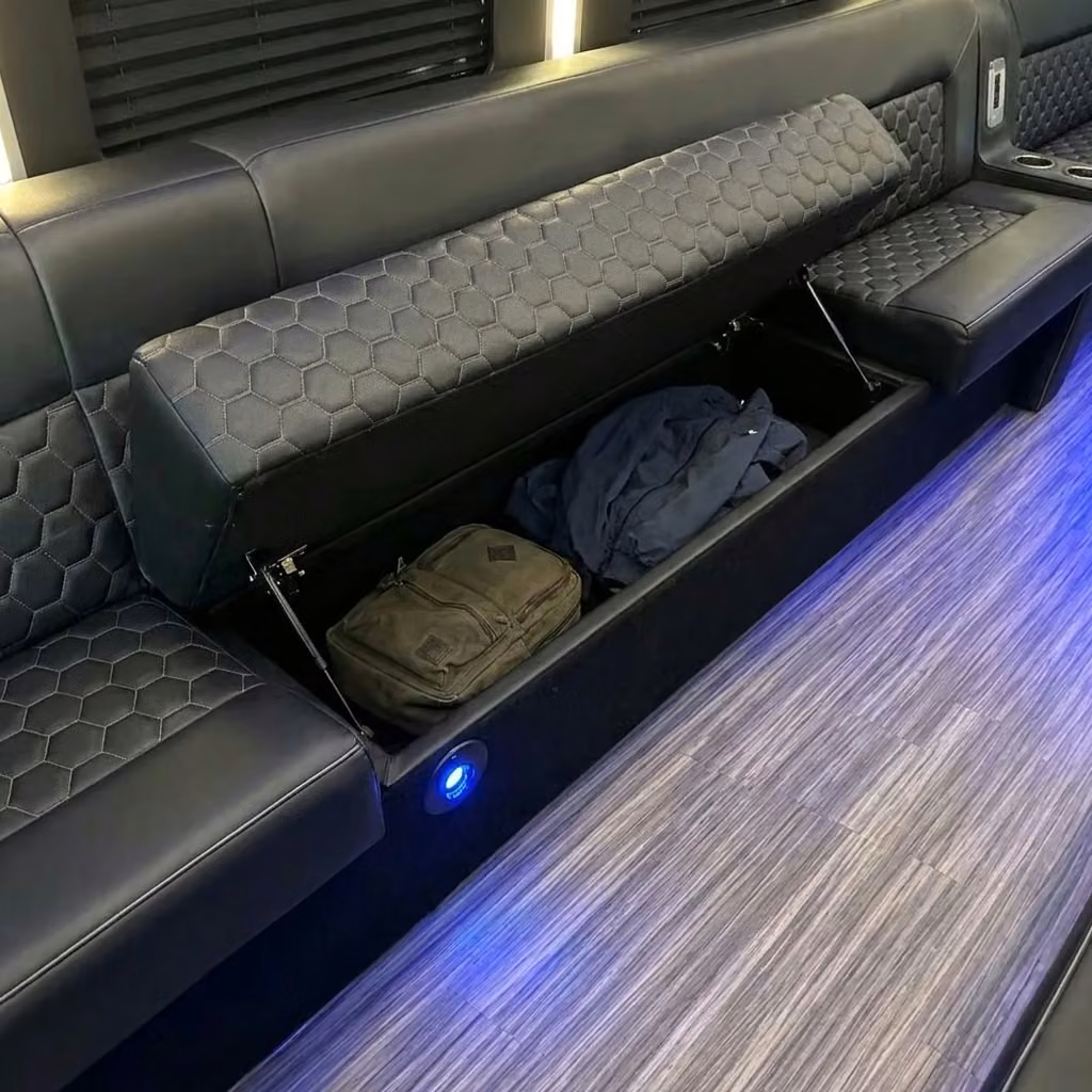 apache junction party bus under seat storage